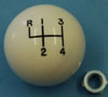 SB003 4-SPEED SHIFTER BALL WHITE 3/8" X 16 THREAD